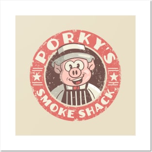 Porky's Smoke Shack BBQ Restaurant Retro Vintage Posters and Art